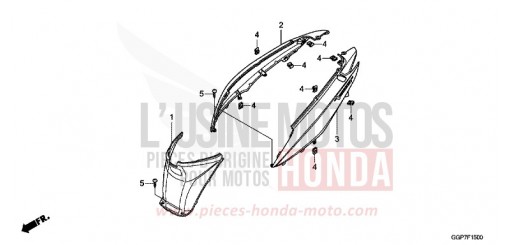 HOUSSE DE CARROSSERIE (NSC50/MPD/WH) NSC50MPDC de 2012